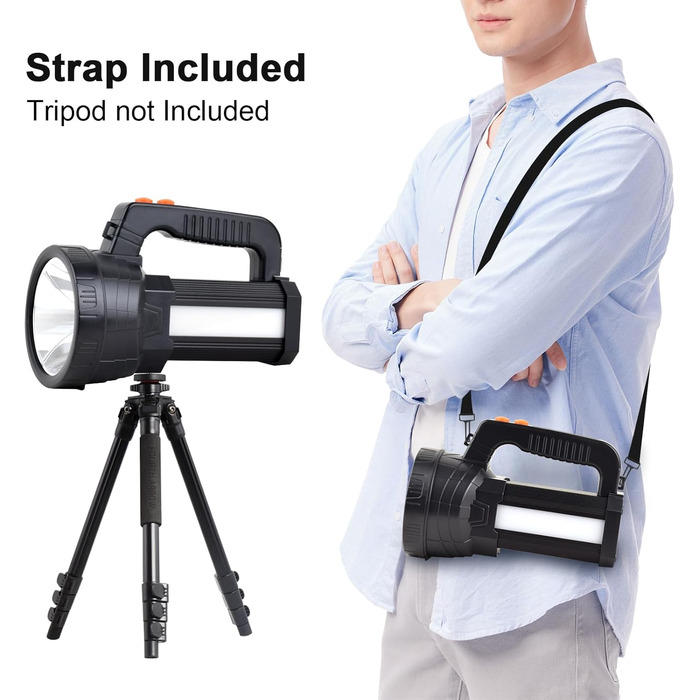 ERAY LED ліхтар-прожектор 11000 лм, акумулятор 9600 мАг, 6 режимів, водонепроникність IPX4, Power Bank, для кемпінгу, туризму, надзвичайних ситуацій, активного відпочинку