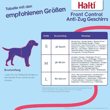 Шлейка HALTI Front Control для собак середнього розміру - запобігає ривкам на повідку, м'який контроль, зручне регулювання