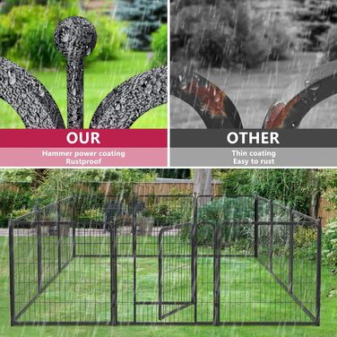 Металевий вольєр для собак на 32 панелі, 81,3 см, для вулиці, портативний, для середніх та маленьких собак