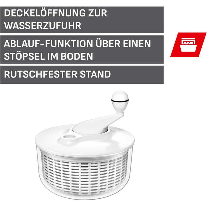 Салатниця-центрифуга Silit 25 см, пластик, біла