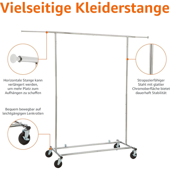 Amazon Basics Clothes Rack - Chrome