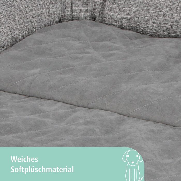 Подушка для домашніх тварин Kerbl Emalia, 60x40x12 см, сіра, для собак та котів, захист меблів