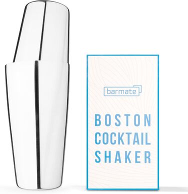 Barmate Коктейльний шейкер з нержавіючої сталі, професійний Boston Shaker, барний набір 2-в-1, 750 мл, без гравіювання