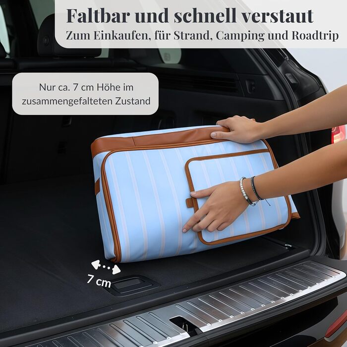 Велика сумка-холодильник 45L XXL блакитна для пікніка, пляжу, авто, кемпінгу, відпочинку на природі