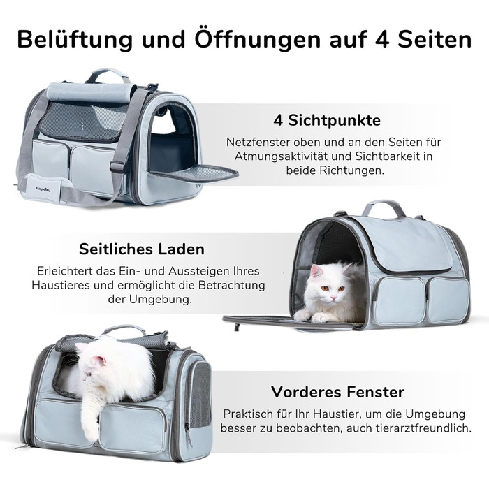 Транспортна переноска для котів та собак FUKUMARU, рожева, велика (до 22 кг)