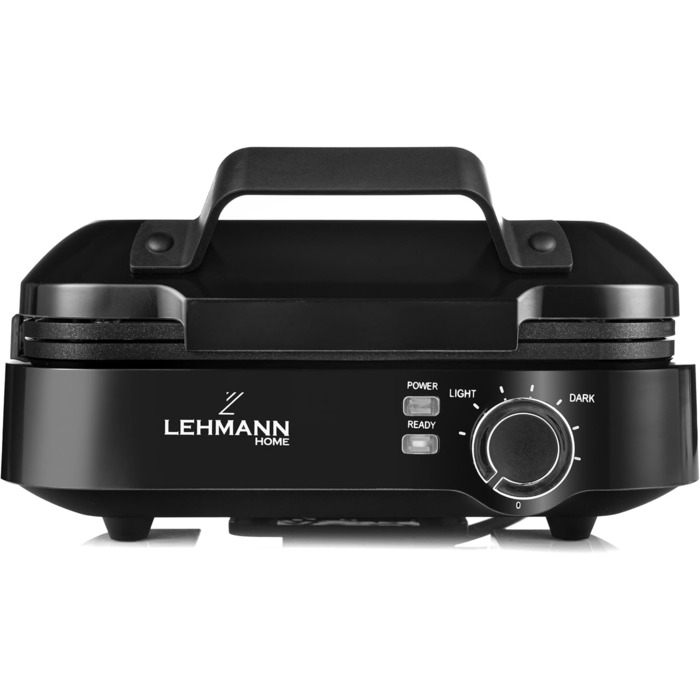 LEHMANN Double Belgian Waffle Maker - 1200W - Non-Stick - Adjustable Temperature - Makes Waffles in 3 Minutes