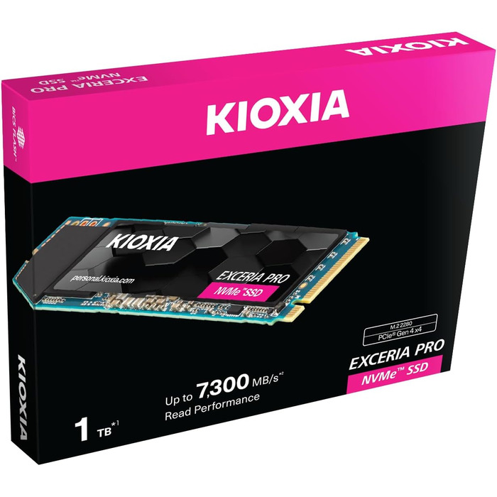 SSD KIOXIA NVMe 2TB M.2 2280, PCI Express 4.0, 7300MB/s, 800,000 IOPS