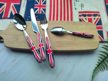 Набір столових приборів Exzact Rostfrei Stahl (16 предметів) з дизайном Union Jack