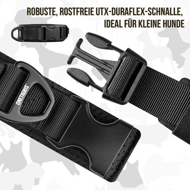 Нашийник для собак OneTigris, тактичний, з ручкою, чорний, S (25-33 см)