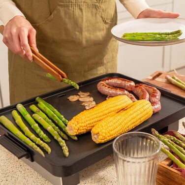 Cecotec Electric Grill Plate with Detachable Magnetic Parts - 1800W, 2600W, Aluminum with Teflon Coating, Non-Stick, Dishwasher Safe, Adjustable Thermostat, Large Cooking Surface