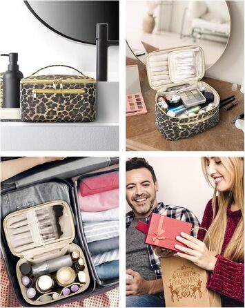 Косметичка для жінок, велика дорожня косметичка для макіяжу з відділенням для пензлів, органайзер, культові сумки з PU-шкіри, портативна сумочка для макіяжу, зелена (патент)