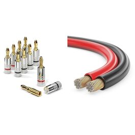 Набір позолочених бананових роз'ємів Sonero S-SC000-24 (24 шт.), для кабелів до 6мм², кольорове маркування (12 червоних, 12 чорних)