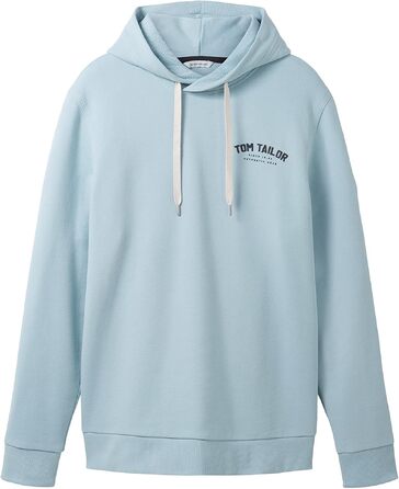 Чоловічий худі Tom Tailor з логопринтом, бежевий (розмір M, колір Dusty Mint Blue), арт. 26199