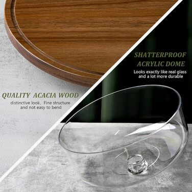 Тортене плата ANBOXIT з підставкою, тортовий стійка з кришкою, плата для тортів з акриловим покриттям, дерев'яна тортене плата з кришкою, акрилова кришка, обертова