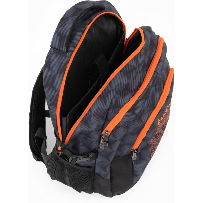 Ергономічний шкільний рюкзак Budmil для хлопчиків та дівчаток 32L - для підлітків та дітей від 5 класу - водонепроникний, з 3 відділеннями та вентильованою спинкою (Edwin Orange)