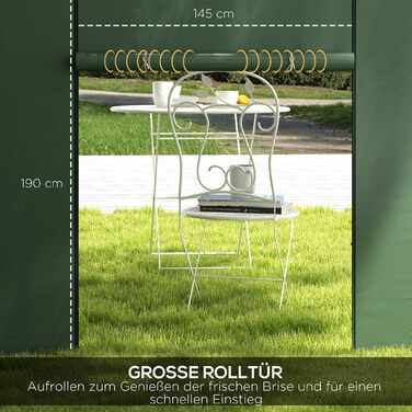 Outsunny 2-Piece Side Panels for Gazebo 3x3/3x6 m, Side Wall with Window and Velcro Closure, Waterproof Side Walls Made of Oxford Fabric, as Wind and Privacy Barrier for Party Tent, Green | Aosom