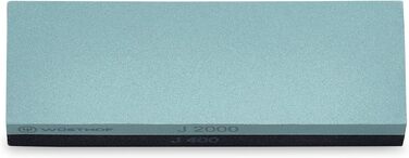 Двосторонній точильний камінь Wüsthof J400/2000 для ножів, 15 x 5 x 2,5 см, чорний/зелений