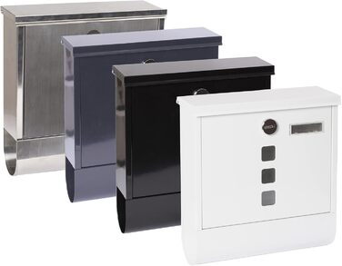 Поштовий ящик ARREGUI Chance E7005 сталевий з газетницею, сірий антрацит (DIN A4) | Настінний поштовий ящик з вікном та табличкою для імені