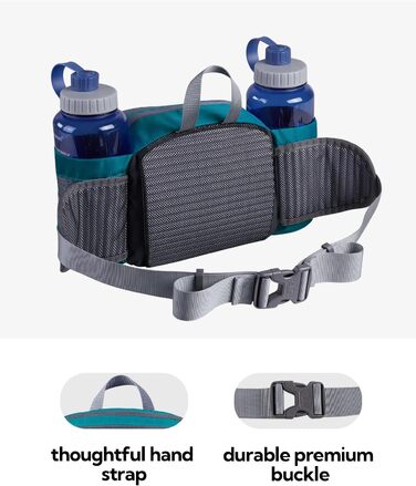Гірчатка WATERFLY з тримачем для пляшки, регульований ремінь, поясна сумка для собак, кишеня для телефону, водонепроникна, для піших прогулянок, подорожей, кемпінгу (зелена)