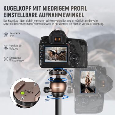 NEEWER LITETRIP LT35 - карбоновий штатив 155см з кульковою головкою та QR-платівкою
