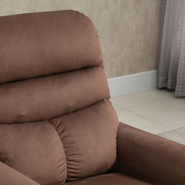 HOMCOM TV Lift Chair Electric with Massage Function, Heating, and Reclining Feature, Light Brown Polyester, 79x97x103cm - For Comfort & Relaxation