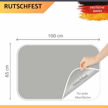 Чохол для прасувальної дошки 120x40 см - бавовна 100%, підходить для прасування з парою, екстра товста підкладка + фіксатор та натягувач (світло-сірий, однотонний, прасувальна поверхня)