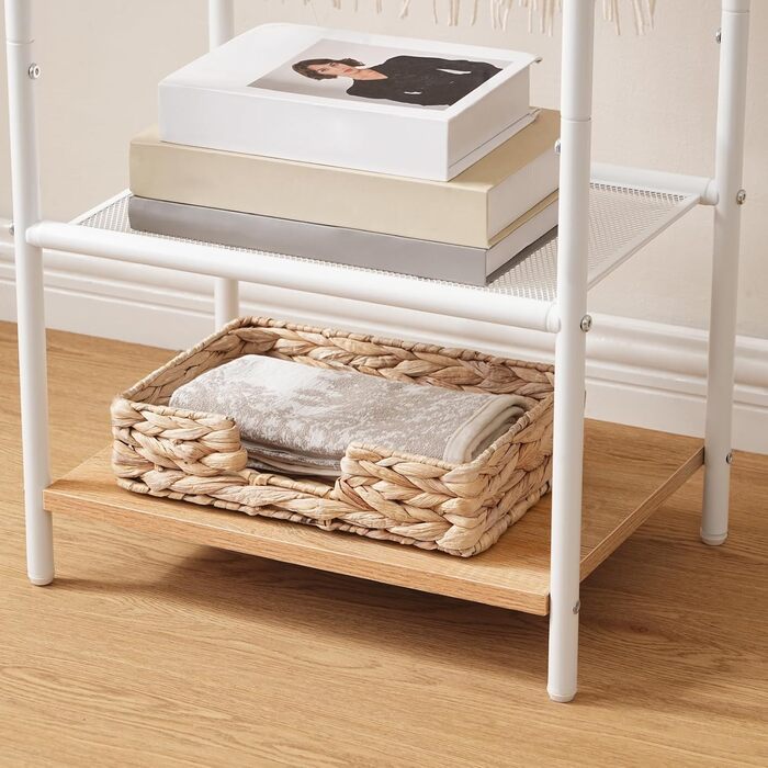 HOOBRO Настінна/Підлогова Сушарка для Рушників з 3 Перекладинами та 2 Полицями, Колір: Темно-Коричневий/Чорний, EBF05LB01