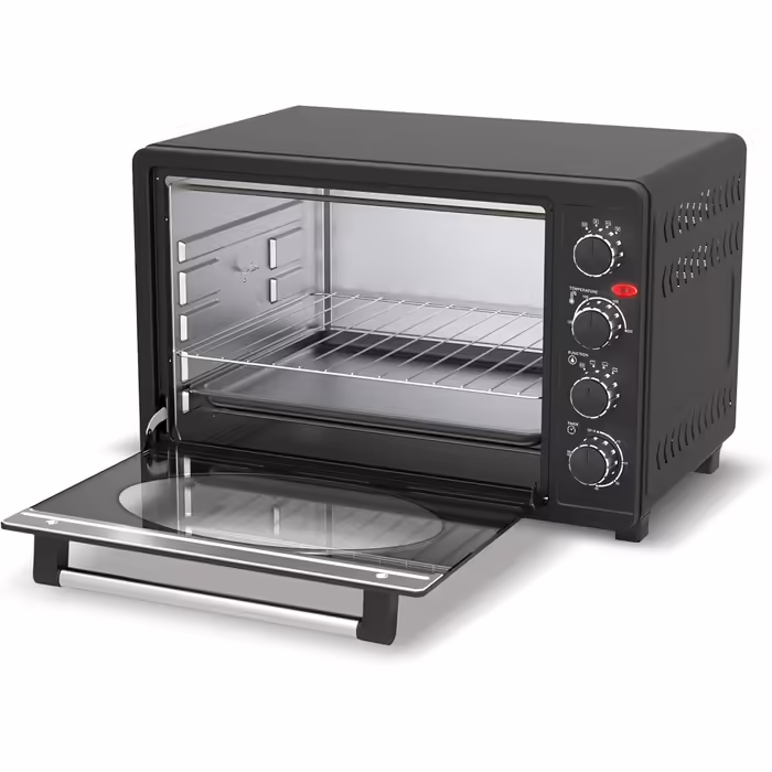 Turbotronic Retro Mini Oven with Convection 45L black, red, blue, beige 2000W, Mini Oven, Pizza Oven, Grill