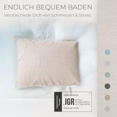 Bath Seat Cushions | Revolutionary Comfort for Bathtub, Shower & Whirlpool | Washable & Quick-Drying Bath Cushion in Pearl | Wellness Bathtub Accessories Handmade in EU