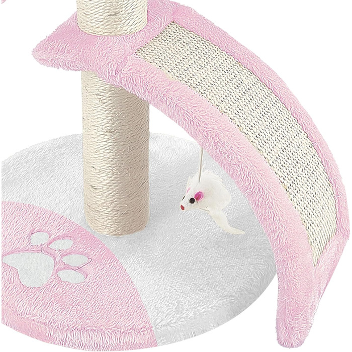 Дерев'яний кігтечка для котів Beltom® Kratzbaum 54 см, рожево-білий. Ігровий комплекс для котів