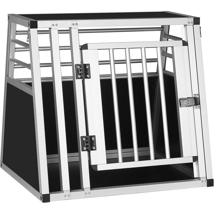 Транспортна переноска для собак та котів EUGAD, алюмінієва, 65x85x71 см, з надійним замком, для подорожей та перевезення в автомобілі, чорна