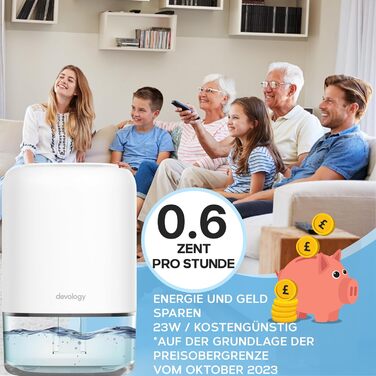 Компактний міні-зволожувач повітря - електричний, енергоефективний, видаляє плісняву та конденсат (1100 мл, білий)