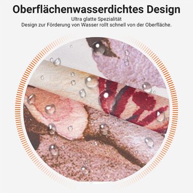 Штора для душу 240x200 см з квітами, поліестер, антигрибкова, водовідштовхувальна, з утяжеленим краєм, з кільцями (коричнева)