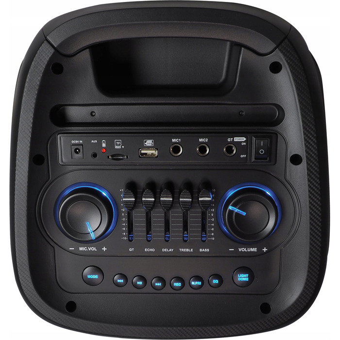 Портативна акустична колонка XXL 400W Partybox: Караоке, пульт, AUX, USB, BT, FM