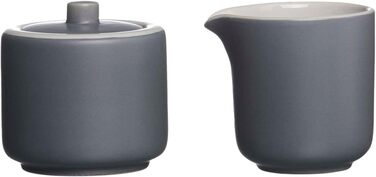 Ritzenhoff & Breker Jasper Milk & Sugar Set - Grey Ceramic Milk Pitcher & Sugar Bowl with Matte Glaze & Soft-Touch Finish
