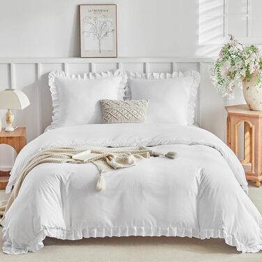 Комплект постільної білизни Lekesky 135x200 (4 шт.) - сірий, квітковий принт, поліестер мікрофібра, з блискавкою