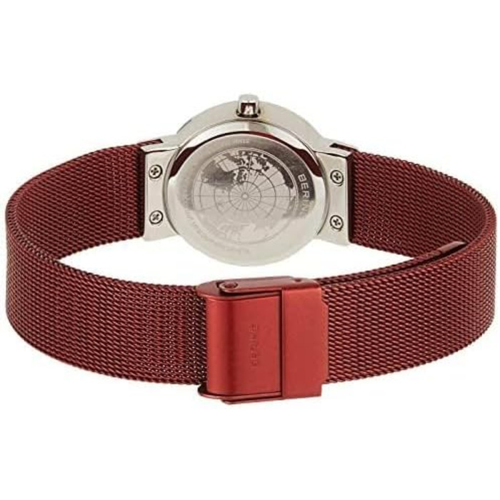 Годинник Bering жіночий кварцовий | Наручний годинник з нержавіючої сталі 26 мм | Браслет Міланська петля | Сапфірове скло | 5 ATM | 10126 (Мінімалістичний)