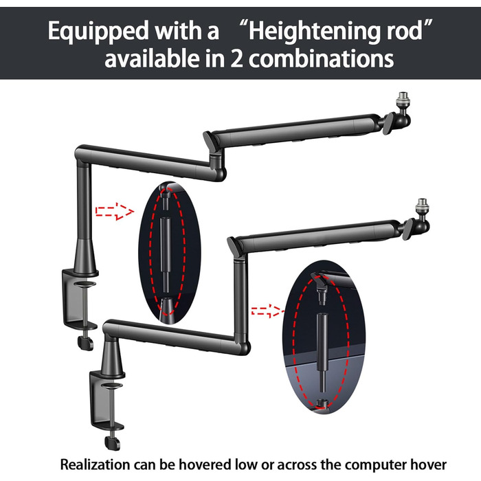 Кріплення для мікрофона з низьким профілем та каналами для кабелів – для Blue Yeti, Snowball iCE, HyperX QuadCast, Elgato Wave та інших