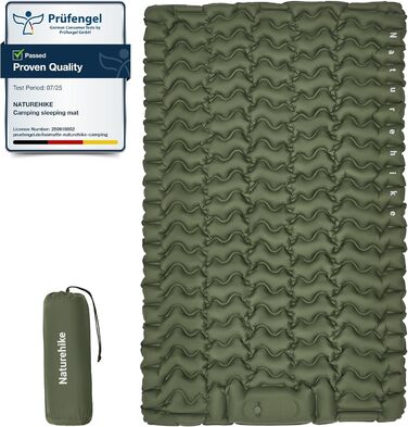 Килимок для кемпінгу Naturehike, Ultraleichte, з інтегрованою повітряною помпою, для велосипедних походів та наметів, односпальний, темно-синій (з повітряною помпою, двоспальний, армійний зелений)
