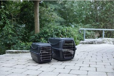 Транспортний бокс для тварин Kerbl Expedion Eco з металевими дверцятами, 58x38x38 см, чорний