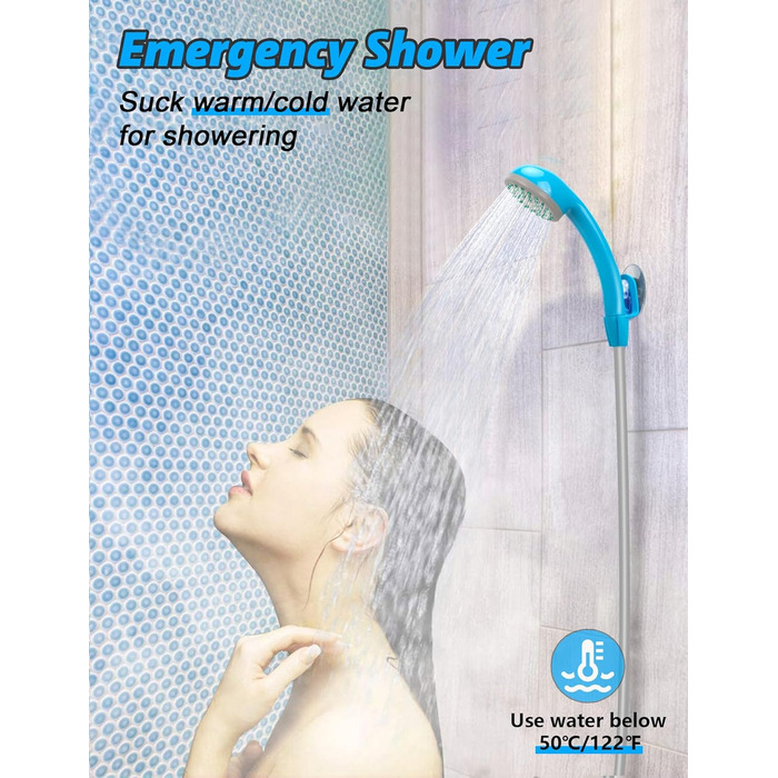 LIBERRWAY Camping Shower Battery Powered Camping Shower Outdoor with Shower Hose and Rechargeable Battery Water Pump for Garden, Travel, and Car Washing