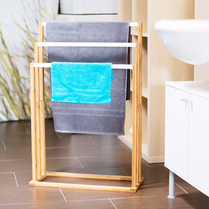 Relaxdays Bamboo Towel Rack 3-Tier