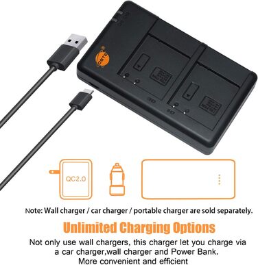 Зарядний пристрій DSTE для акумуляторів Panasonic DMW-BCF10E, DMW-BCG10, DMW-BCJ13E, CGA-S/106B, DMW-BCG10E, DMW-BCG10PP, DMW-BCJ13PP - Dual USB, швидка зарядка