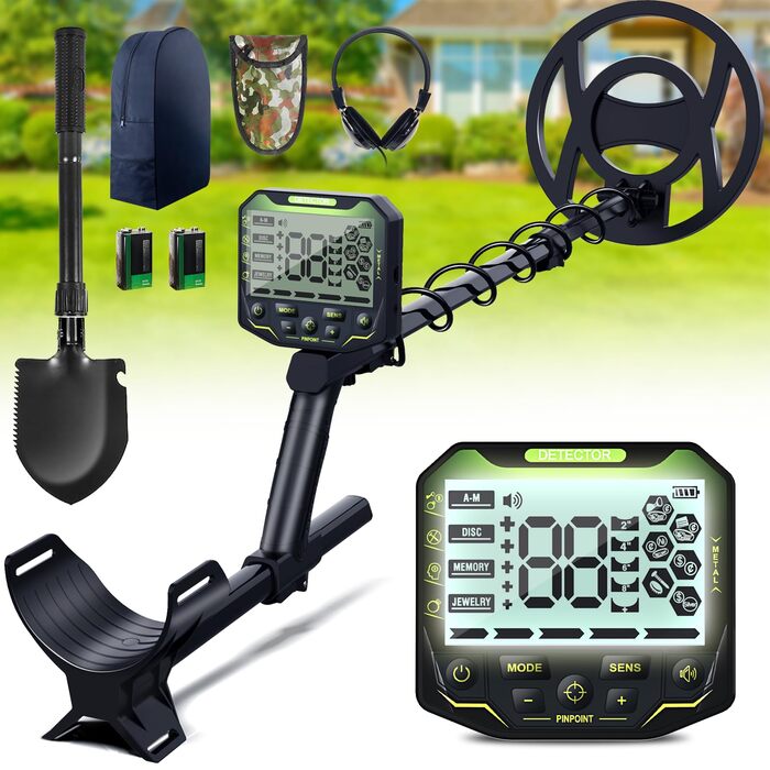Металдетектор KingSom Profi: 5 режимів, DSP-чіп, водонепроникний, LCD-дисплей, набір з навушниками та лопатою