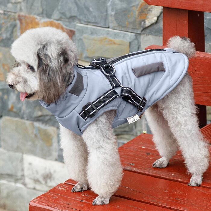 Osleidy Dog Winter Coats, Ware Dog Antel Reflective Dog Clothing Waterproof Puppy Vest for Cold Weather it Dog Harness for Small Medium Dogs (White, ) (XXL, Blue)