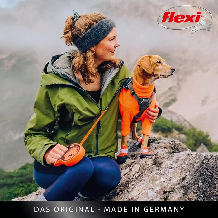Flexi Xtreme L повід для собак 5 м чорний/оранжевий, надміцний, до 65 кг