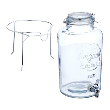 Relaxdays 8 L Drink Dispenser with Stand