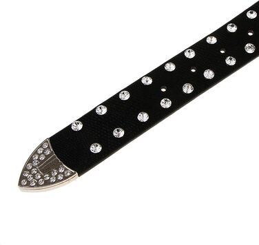 Жіночий пояс Fenteer з камінням, джинсовий, з пряжками, шкіряний, 3,5 см, чорний