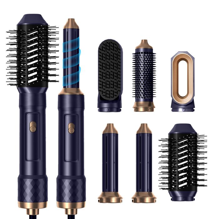 Airstyler 6 в 1 з локон-насадкою: фен-щітка, плойка, об’єм, догляд, 1000W, іонний, для волосся, білий