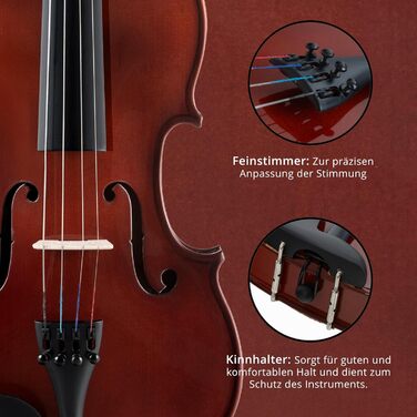 Скрипка Cantabile VP-100 4/4 (Початковий рівень, для учнів), повний комплект: скрипка, футляр, струна, каніфоль